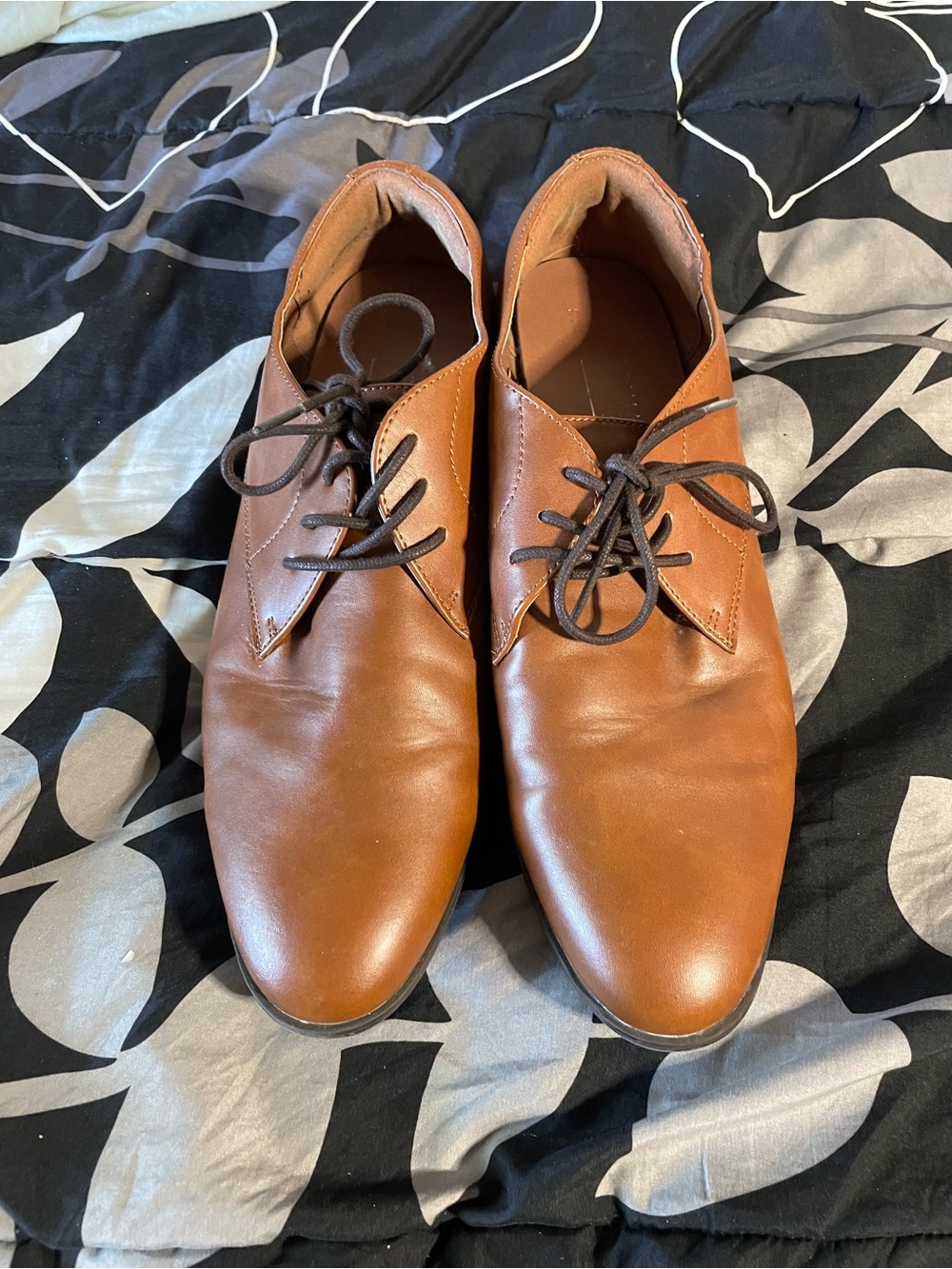 Source Unknown Tan Brown Men's Leather Derby Oxfords